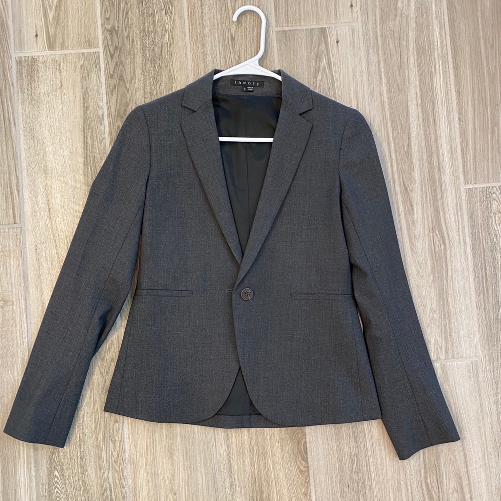 Theory Nevin B gray wool blazer 2